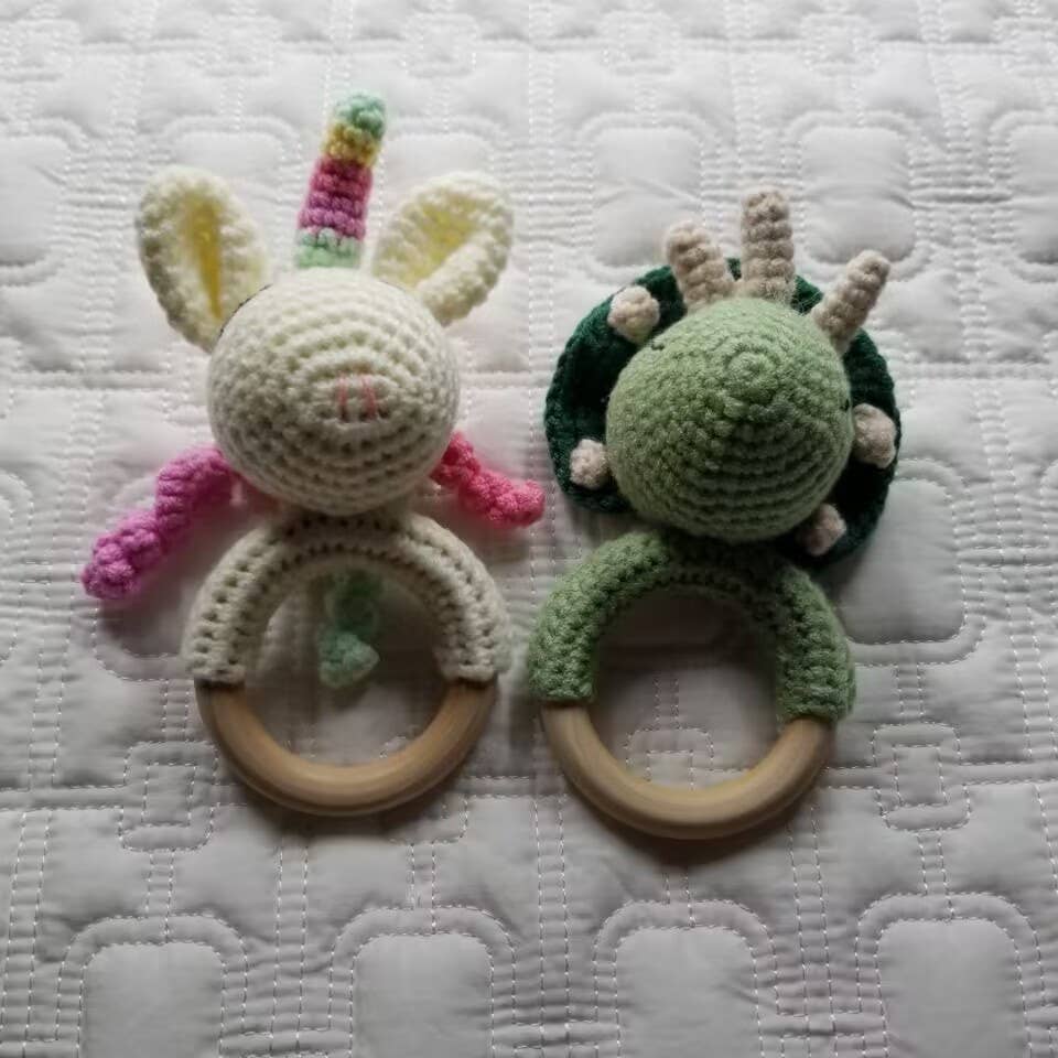Dino Buddy | Hand-Crocheted Baby Rattle