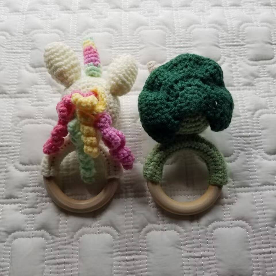 Dino Buddy | Hand-Crocheted Baby Rattle