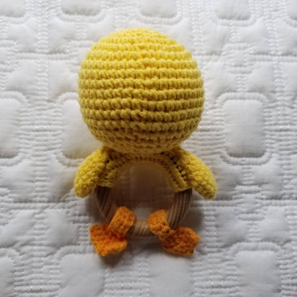 Crocheted Duck Teething Rattle
