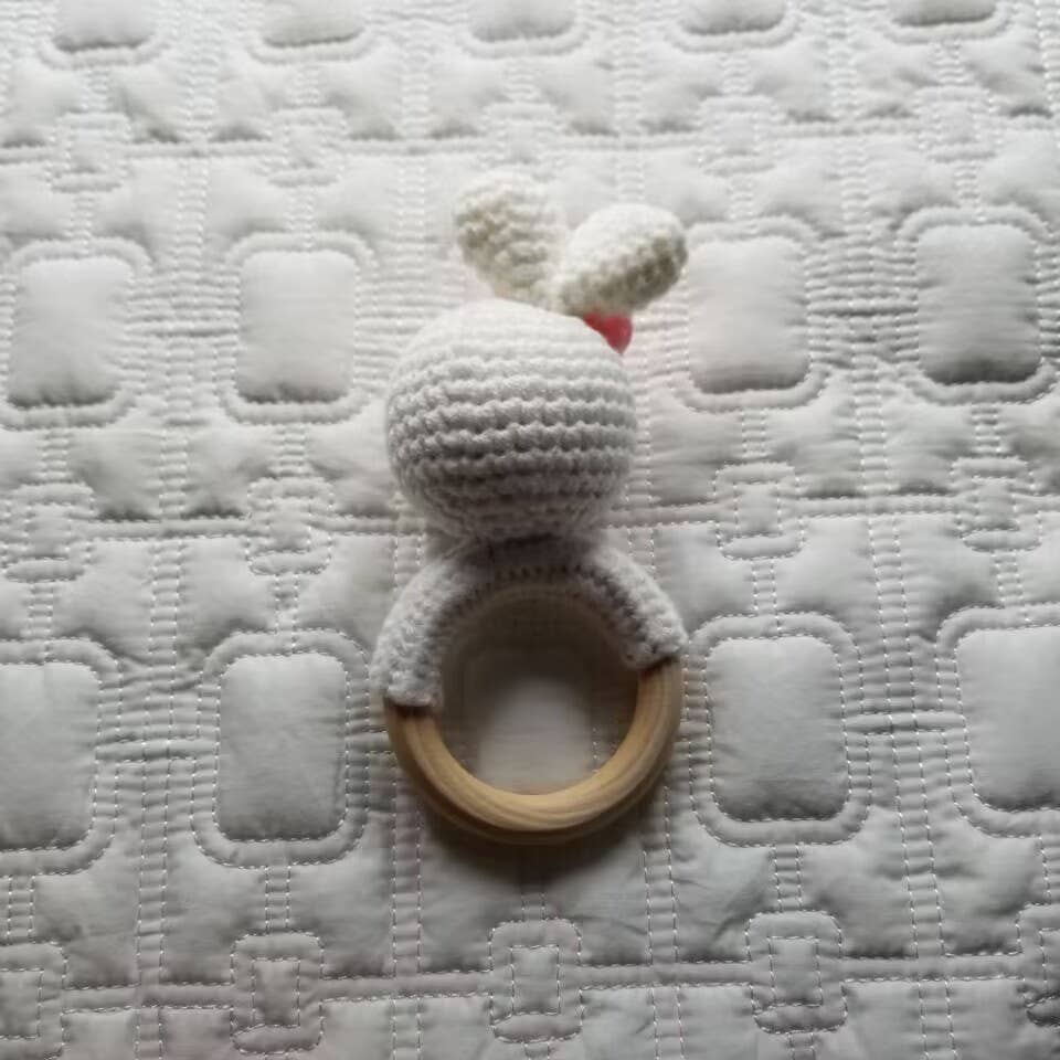 Bunny Snuggles | Hand-Crocheted Baby Rattle
