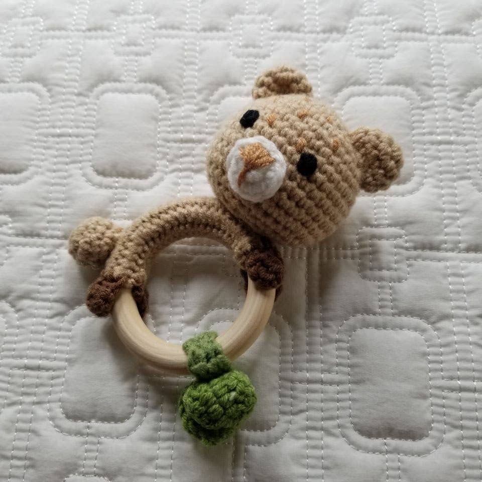 Green Leaf Beaf Hand Crochet Rattle