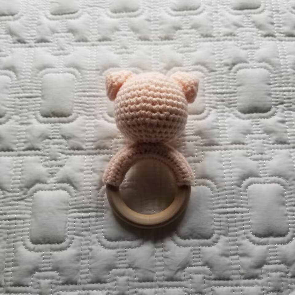 Penny Piglet | Hand-Crocheted Baby Rattle