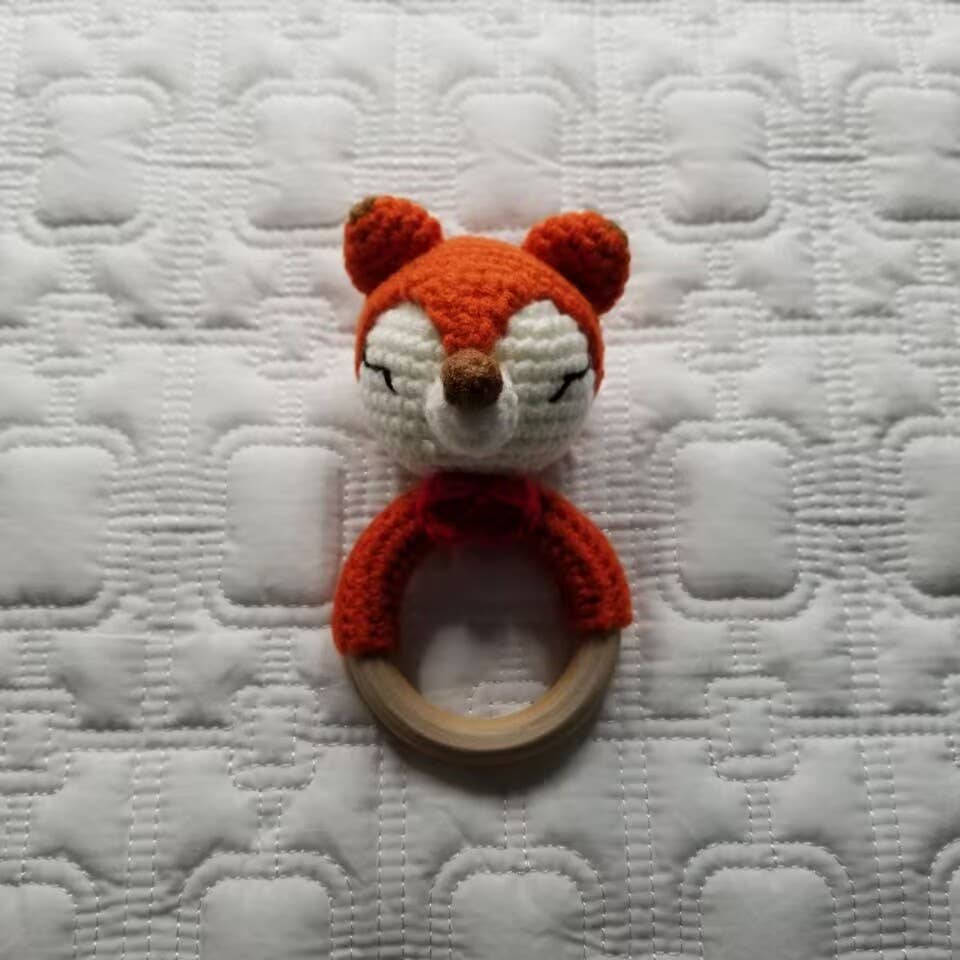 Foxy Friend | Hand-Crocheted Baby Rattle