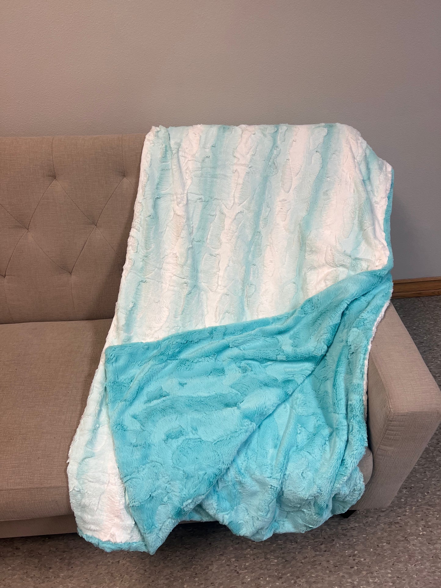 Teal and white stripes