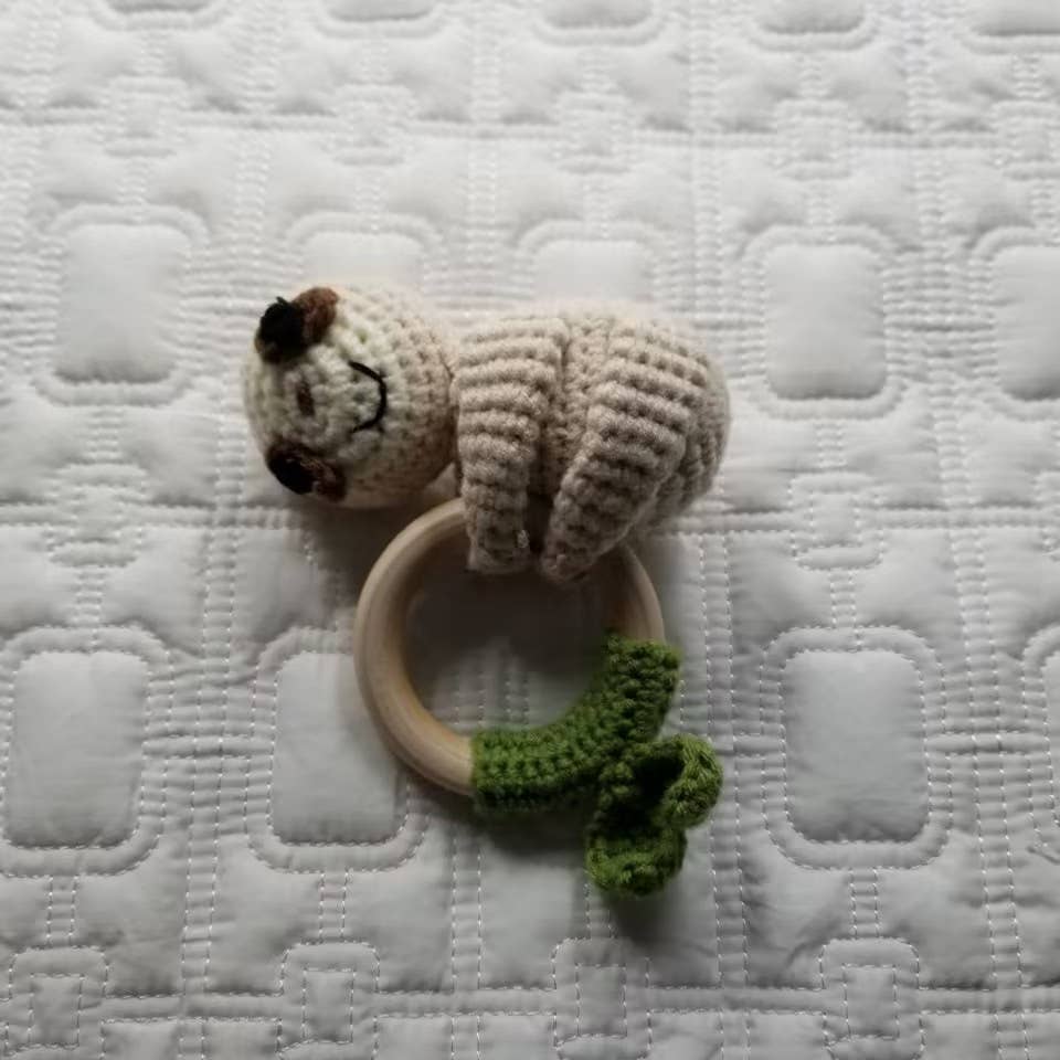 Knitting Sloth Hand Crochet Rattle