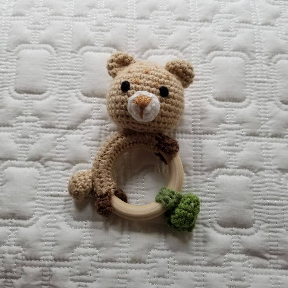 Green Leaf Beaf Hand Crochet Rattle