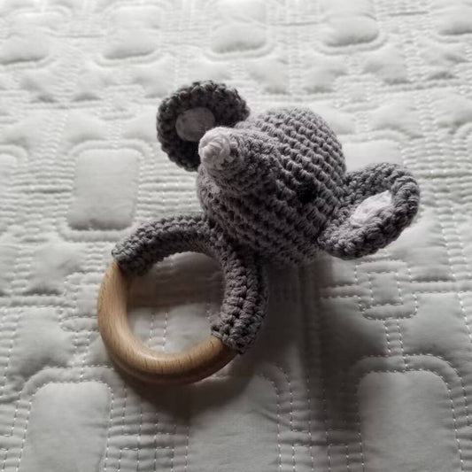 Elephant Hand Crochet Rattle Baby Toy