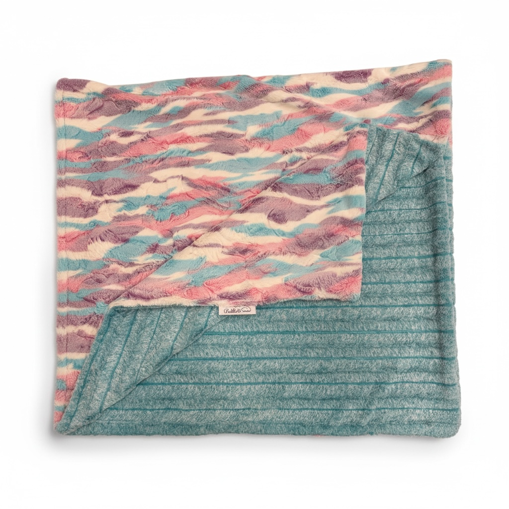 Pastel Dreams Luxe Minky Blanket | Rainbow Tie Dye Blanket | Luxury Handmade Plush Throw | Purple Minky Blanket