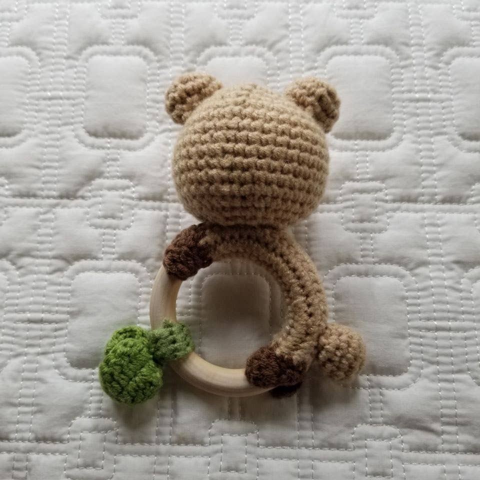 Green Leaf Beaf Hand Crochet Rattle