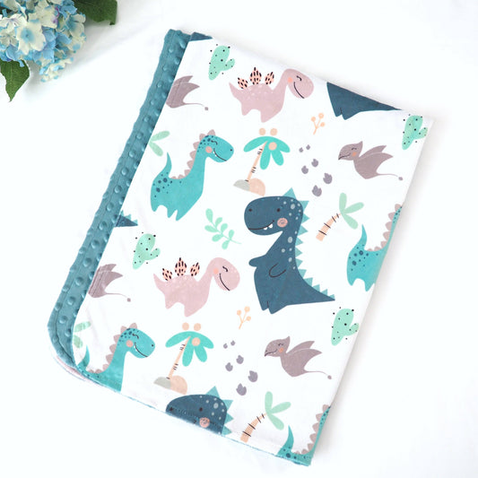 CuddleSaurus Rex Minky Baby Blanket