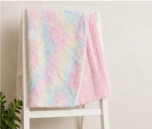 Pastel Hearts Luxe Minky Blanket