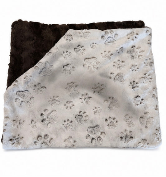Luxury Paw Print Minky Blanket | Pet Lover Blanket | Pet Memorial Blanket | Handmade Luxe Cuddle Throw