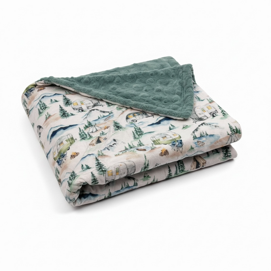 Timberline Retreat Luxury Minky Blanket
Handmade Double-Sided Camping & Mountain Heirloom Throw