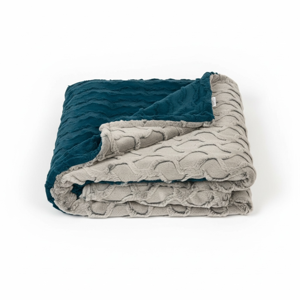 Midnight Fjord Luxury Minky Blanket
Handmade Double-Sided Teal & Stone Faux Fur Throw | Heirloom Cozy Blanket | Shake Rattle & Sew