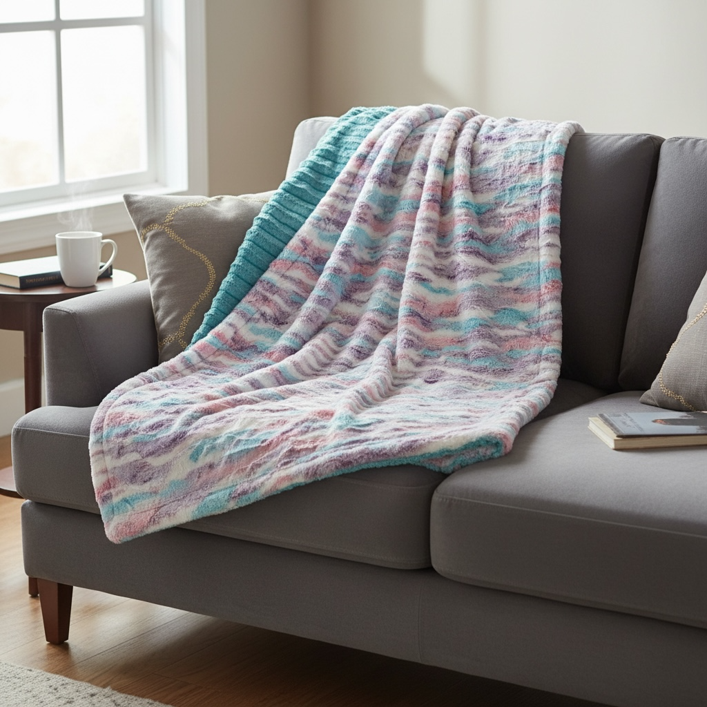Pastel Dreams Luxe Minky Blanket | Rainbow Tie Dye Blanket | Luxury Handmade Plush Throw | Purple Minky Blanket