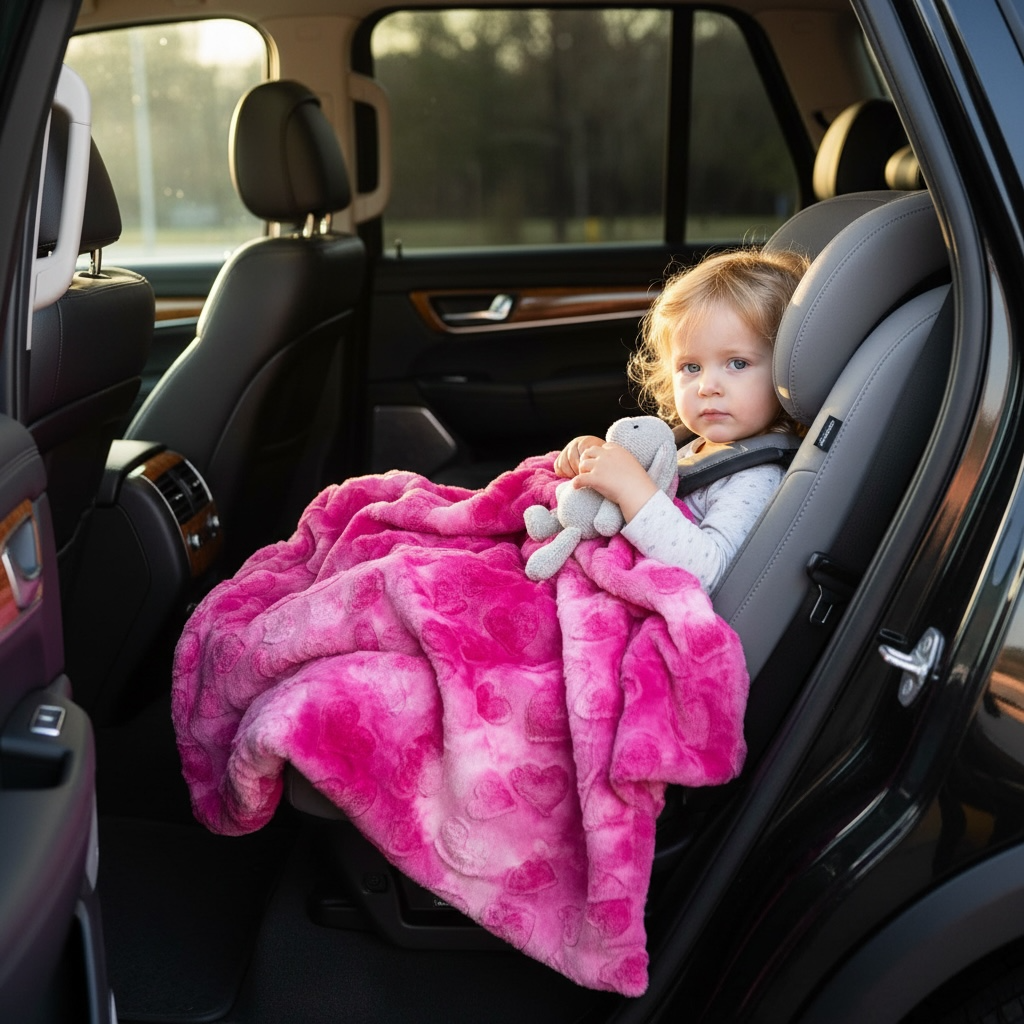 Tie-Dye Heart Minky Blanket | Handmade Magenta Pink Throw | Shake Rattle & Sew
