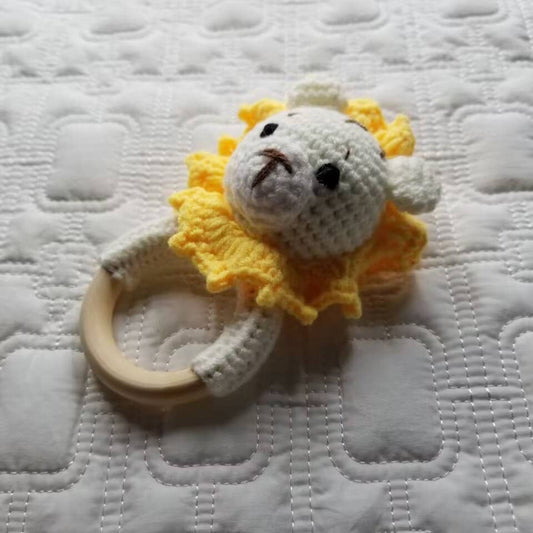 Lion Hand Crocheted Rattle
