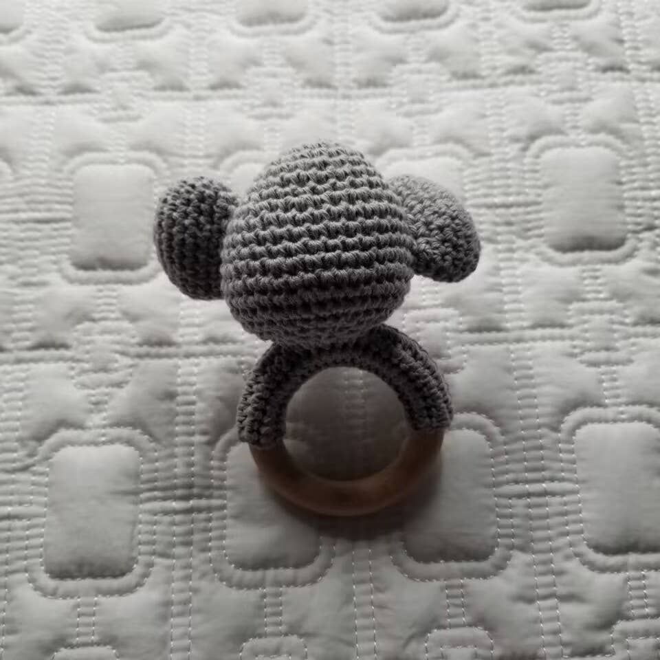Elephant Hand Crochet Rattle Baby Toy